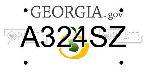 A324SZ Georgia License Plate