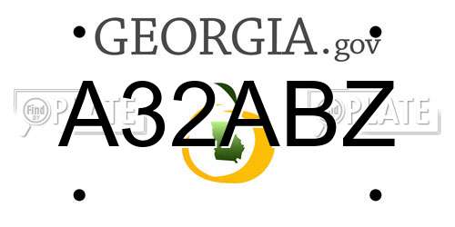 A32ABZ Georgia License Plate