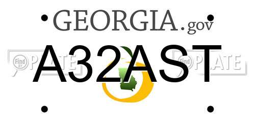 A32AST Georgia License Plate