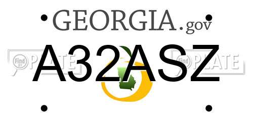 A32ASZ Georgia License Plate