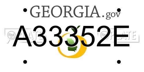 A33352E Georgia License Plate