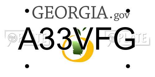 A33VFG Georgia License Plate