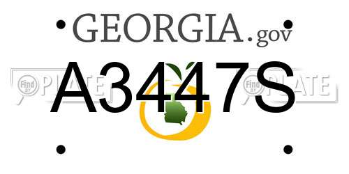 A3447S Georgia License Plate