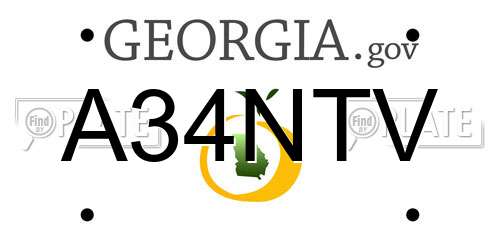 A34NTV Georgia License Plate