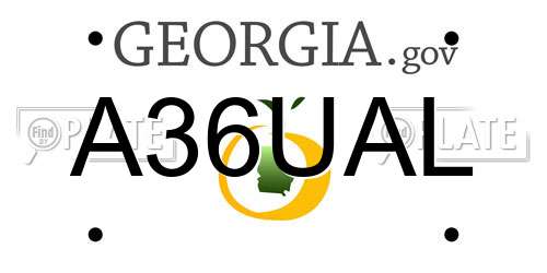 A36UAL Georgia License Plate