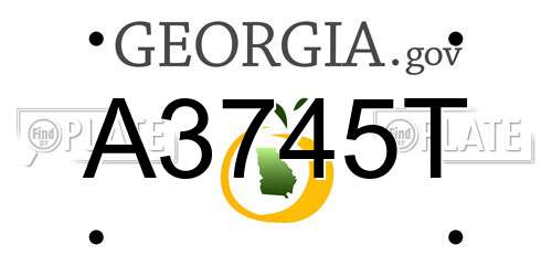 A3745T Georgia License Plate