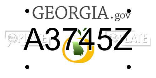 A3745Z Georgia License Plate