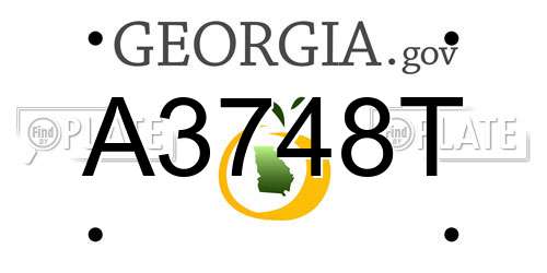 A3748T Georgia License Plate