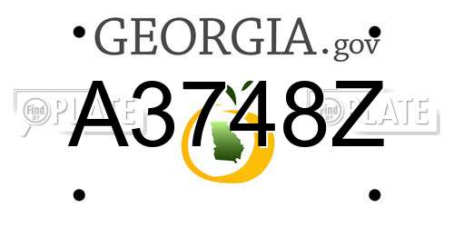 A3748Z Georgia License Plate