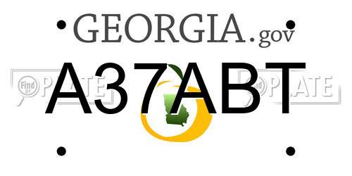 A37ABT Georgia License Plate