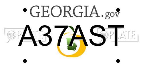 A37AST Georgia License Plate
