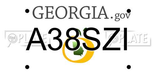 A38SZI Georgia License Plate