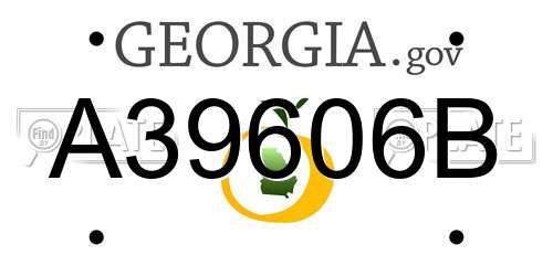 A39606B Georgia License Plate