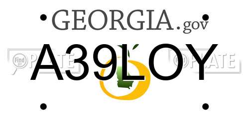 A39LOY Georgia License Plate