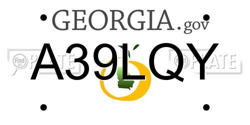 A39LQY Georgia License Plate