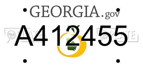 A412455 Georgia License Plate