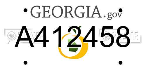 A412458 Georgia License Plate