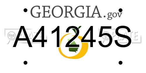 A41245S Georgia License Plate