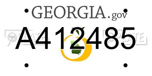 A412485 Georgia License Plate