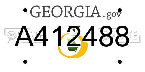 A412488 Georgia License Plate