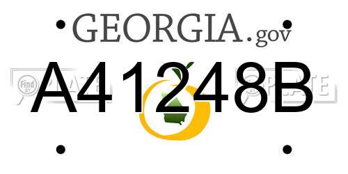 A41248B Georgia License Plate