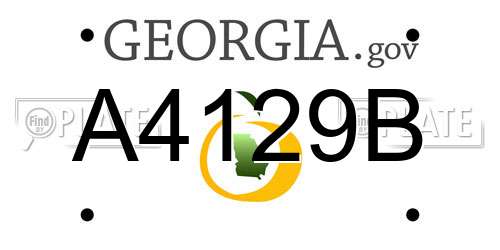 A4129B Georgia License Plate