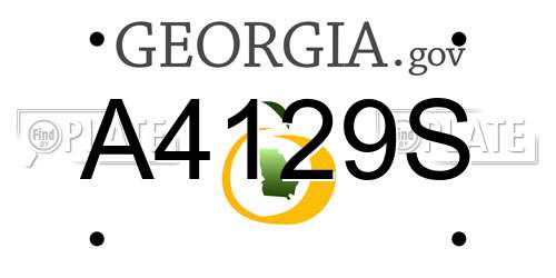 A4129S Georgia License Plate