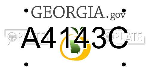 A4143C Georgia License Plate