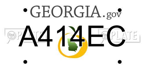 A414EC Georgia License Plate