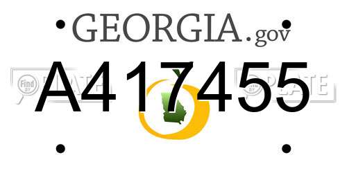 A417455 Georgia License Plate