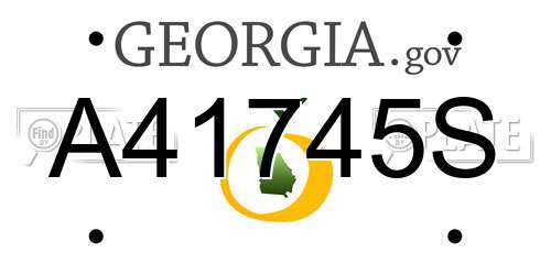 A41745S Georgia License Plate