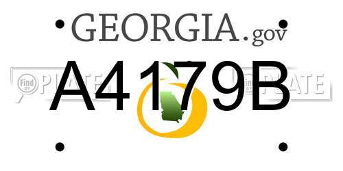 A4179B Georgia License Plate