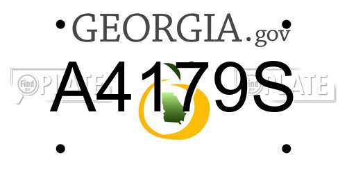 A4179S Georgia License Plate