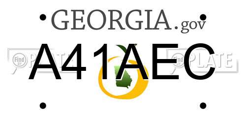 A41AEC Georgia License Plate