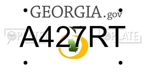 A427RT Georgia License Plate