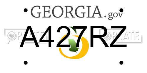 A427RZ Georgia License Plate