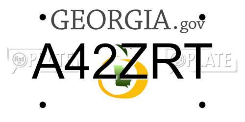 A42ZRT Georgia License Plate