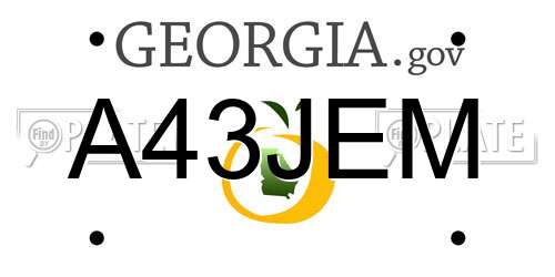 A43JEM Georgia License Plate