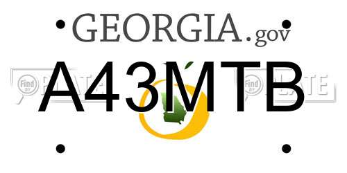 A43MTB Georgia License Plate