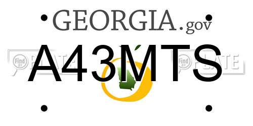 A43MTS Georgia License Plate