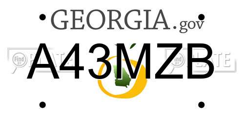 A43MZB Georgia License Plate