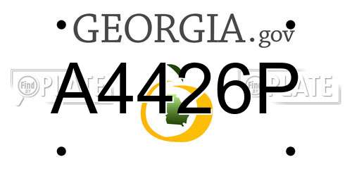 A4426P Georgia License Plate