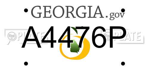 A4476P Georgia License Plate