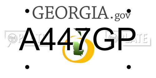 A447GP Georgia License Plate