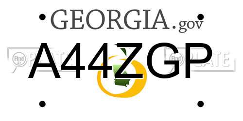 A44ZGP Georgia License Plate