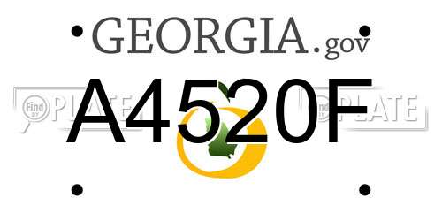 A4520F Georgia License Plate