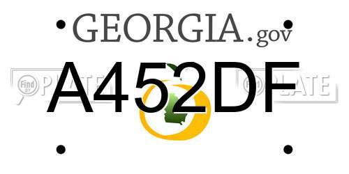 A452DF Georgia License Plate