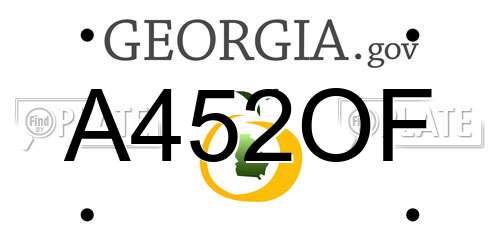 A452OF Georgia License Plate