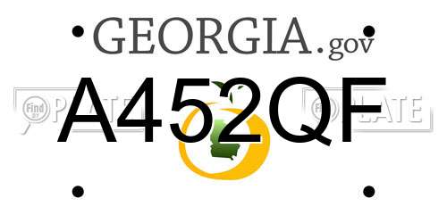 A452QF Georgia License Plate