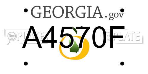 A4570F Georgia License Plate